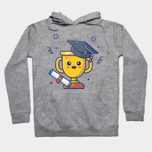 Cute graduation trophy cartoon Hoodie